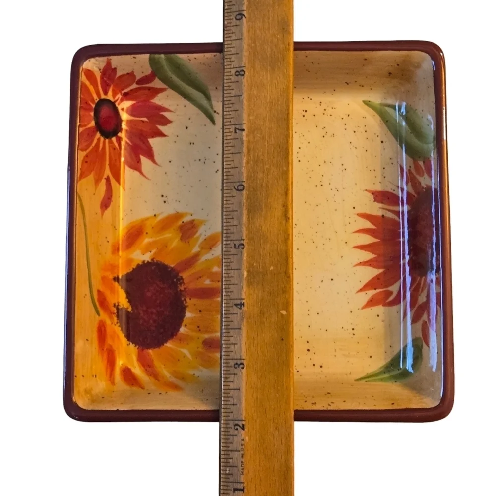 Pfaltzgraff Evening Sun Sandwich Appetizer Plate Rim Retired Sunflowers EUC 1